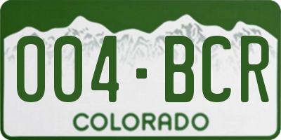 CO license plate 004BCR