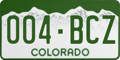 CO license plate 004BCZ