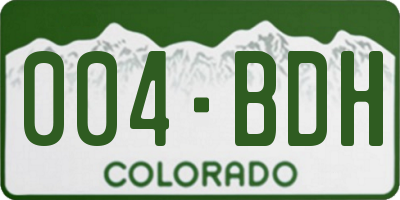 CO license plate 004BDH