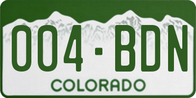 CO license plate 004BDN