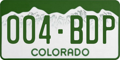 CO license plate 004BDP