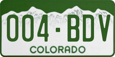 CO license plate 004BDV