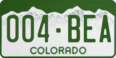 CO license plate 004BEA