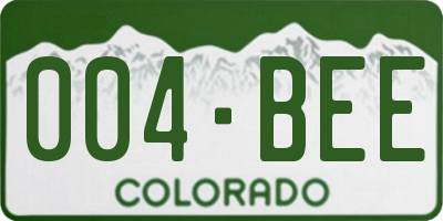 CO license plate 004BEE