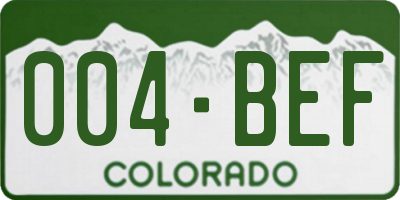 CO license plate 004BEF
