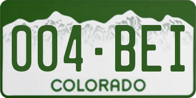 CO license plate 004BEI