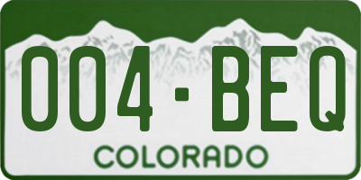 CO license plate 004BEQ