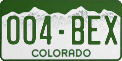 CO license plate 004BEX