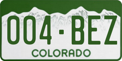 CO license plate 004BEZ