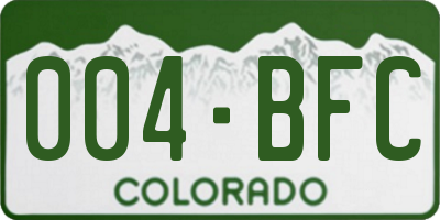 CO license plate 004BFC