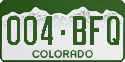 CO license plate 004BFQ