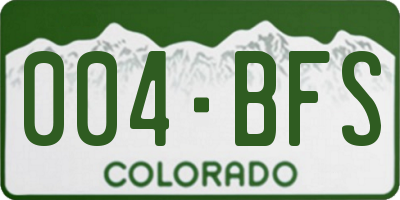 CO license plate 004BFS