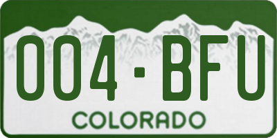CO license plate 004BFU