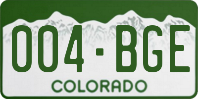 CO license plate 004BGE