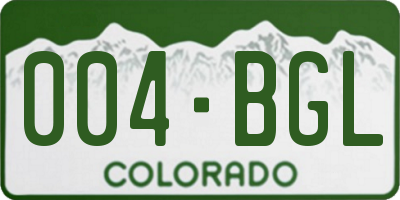 CO license plate 004BGL