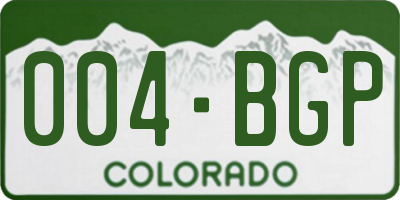 CO license plate 004BGP