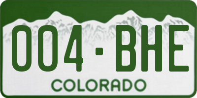 CO license plate 004BHE