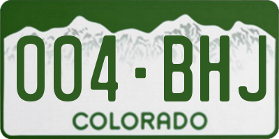 CO license plate 004BHJ