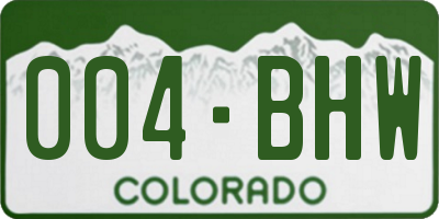 CO license plate 004BHW