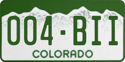 CO license plate 004BII