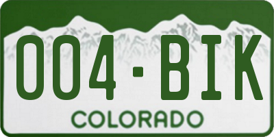 CO license plate 004BIK