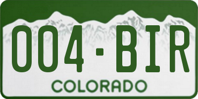 CO license plate 004BIR