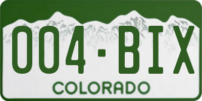 CO license plate 004BIX