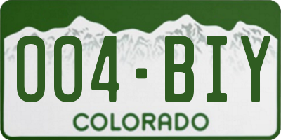 CO license plate 004BIY
