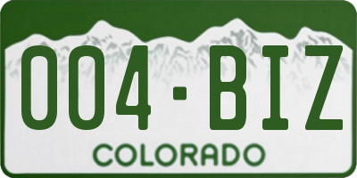 CO license plate 004BIZ