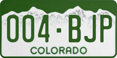 CO license plate 004BJP