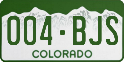 CO license plate 004BJS