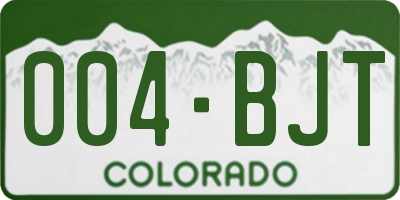 CO license plate 004BJT