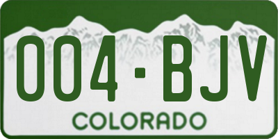CO license plate 004BJV
