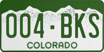 CO license plate 004BKS
