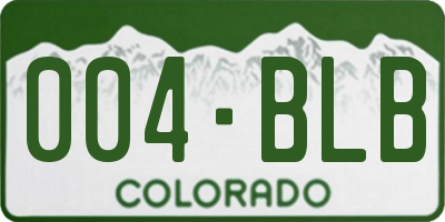 CO license plate 004BLB