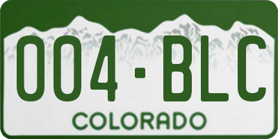 CO license plate 004BLC