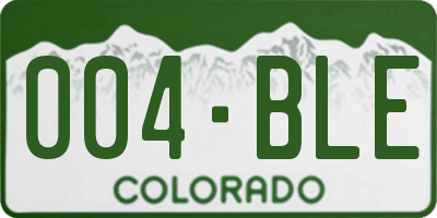 CO license plate 004BLE