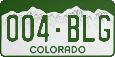 CO license plate 004BLG