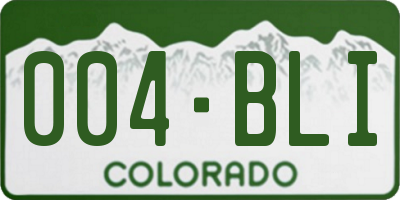 CO license plate 004BLI