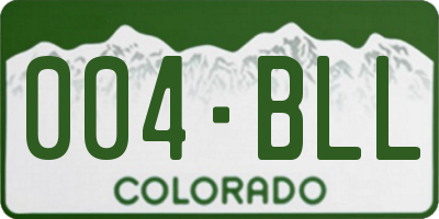 CO license plate 004BLL