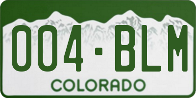 CO license plate 004BLM