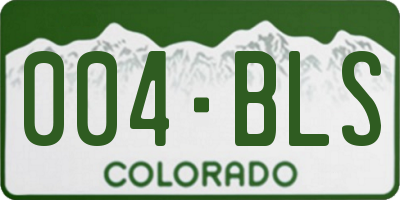 CO license plate 004BLS