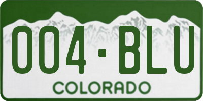 CO license plate 004BLU