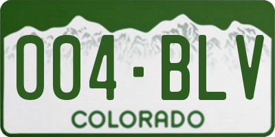 CO license plate 004BLV