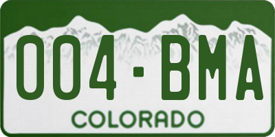 CO license plate 004BMA