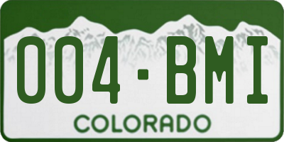CO license plate 004BMI