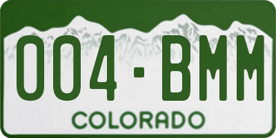 CO license plate 004BMM