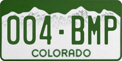 CO license plate 004BMP