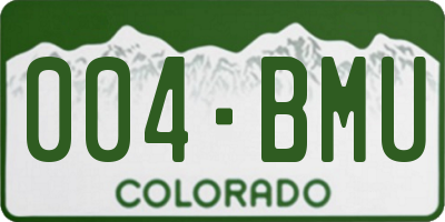 CO license plate 004BMU