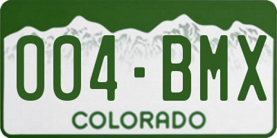 CO license plate 004BMX
